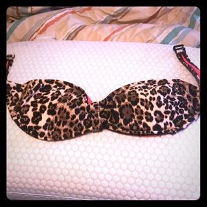 NWOT Leopard Bandeau Bikini Top